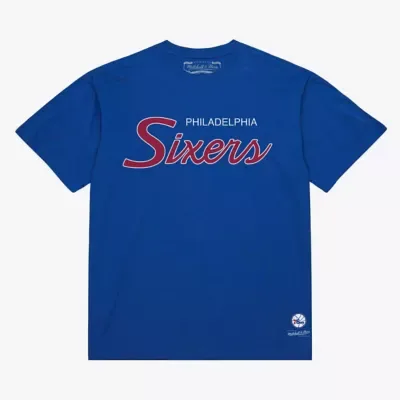NBA Philadelphia 76ers Vintage Wordmark T-Shirt by Mitchell & Ness