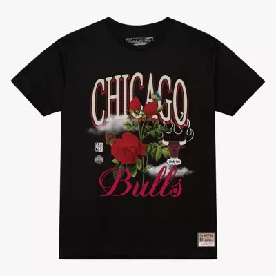 NBA Chicago Bulls Floral Graphic T-Shirt by Mitchell & Ness
