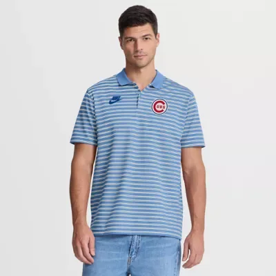 MLB Chicago Cubs Cooperstown Collection Dri-FIT Victory Striped Polo by Nike