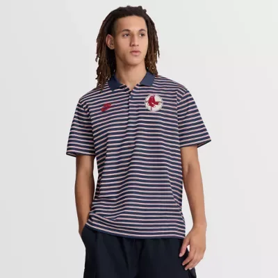 Boston Red Sox MLB Cooperstown Collection Dri-FIT Victory Striped Polo by Nike