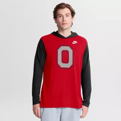 NCAA Ohio State Buckeyes Campus Legacy Tri-Blend Long Sleeve Hooded T-Shirt by Nike