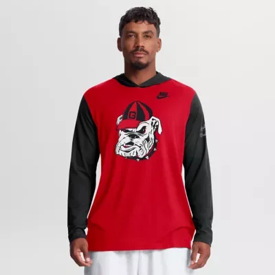 NCAA Georgia Bulldogs Campus Legacy Tri-Blend Long Sleeve Hooded T-Shirt by Nike