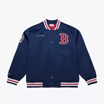 Boston Red Sox MLB David Ortiz Legends Collection Lightweight Satin Full-Snap Jacket by Mitchell & Ness