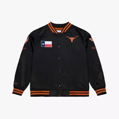 NCAA Texas Longhorns Double Clutch Lightweight Satin Full-Snap Jacket by Mitchell & Ness
