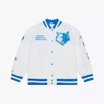 NBA Minnesota Timberwolves Arctic Lightweight Full-Snap Satin Jacket by Mitchell & Ness