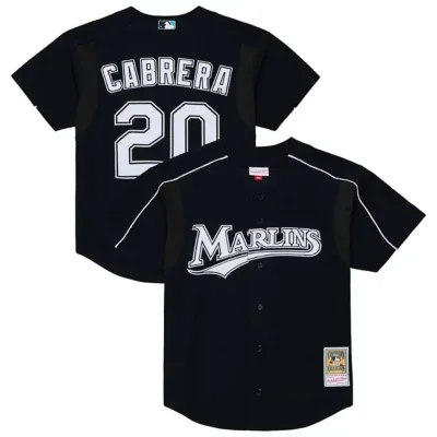 Cooperstown Teams Miguel Cabrera Florida Marlins 2003 Cooperstown Mesh Batting Practice Button-Up Jersey by Mitchell & Ness