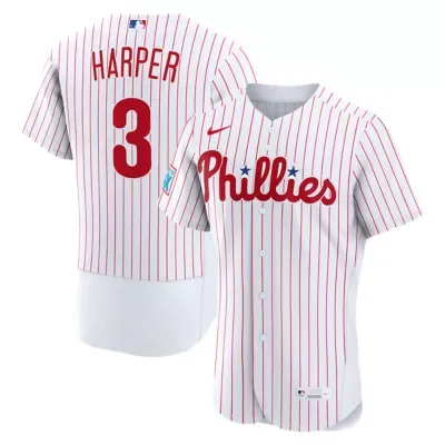 MLB Nike Bryce Harper Philadelphia Phillies Home Authentic Sponsor Patch Jersey by Nike