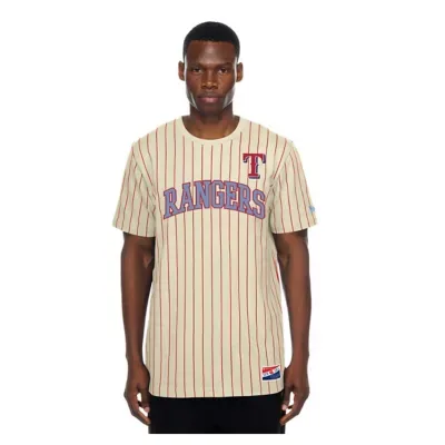 MLB Texas Rangers Throwback Meshback Pinstripe T-Shirt by New Era