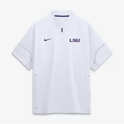 NCAA Nike LSU Tigers 2026 Sideline Short Sleeve Quarter-Zip Coaches Jacket by Nike