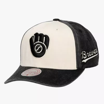 MLB Milwaukee Brewers Snow Block Pro Crown Adjustable Hat by Mitchell & Ness