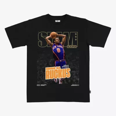 NBA SLAM Latrell Sprewell New York Knicks Hardwood Classics Cover T-Shirt by Slam