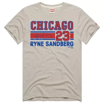 MLB Ryne Sandberg Chicago Cubs Signature Name & Number Tri-Blend T-Shirt by Homage