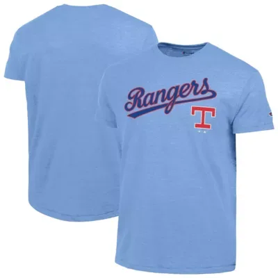 MLB Texas Rangers Cooperstown Wordmark Lockup Tri-Blend T-Shirt by Champion