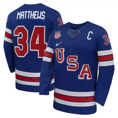 World Hockey Auston Matthews US Hockey 2026 Home Replica Jersey by Nike