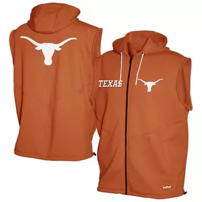 NCAA Texas Longhorns Gym Fleece Full-Zip Hoodie Vest by Franchise Club