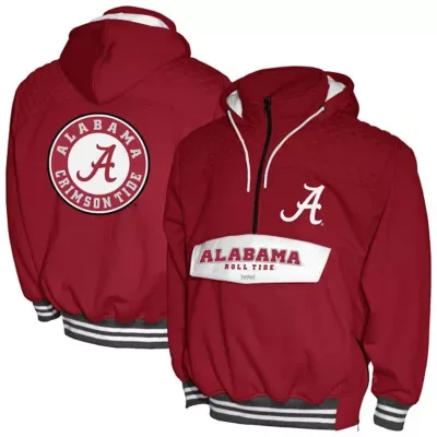 Alabama Crimson Tide NCAA Alabama Tide Half-Zip Hoodie Anorak by Franchise Club