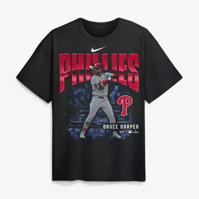 MLB Bryce Harper Philadelphia Phillies Enlarged Player Graphic Max90 Heavyweight T-Shirt by Nike