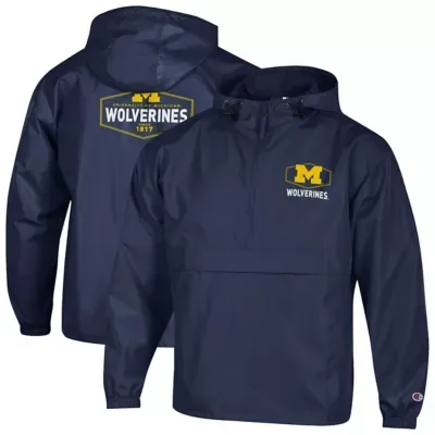 NCAA Michigan Wolverines Delay Packable Half-Zip Jacket by Champion