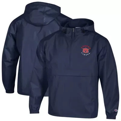NCAA Auburn Tigers Packable Hooded Windbreaker Half-Zip Jacket by Champion