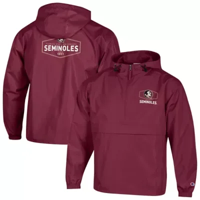 NCAA Florida State Seminoles Delay Packable Half-Zip Jacket by Champion