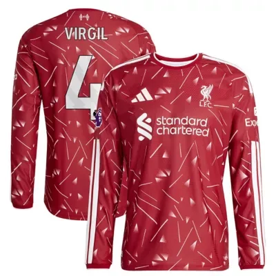 International Clubs Virgil Van Dijk Liverpool 2026/27 Home On-Field Authentic Long Sleeve Jersey by adidas