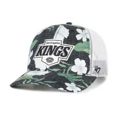 NHL Black/White Los Angeles Kings Beach Side Adjustable Trucker Hat by 47
