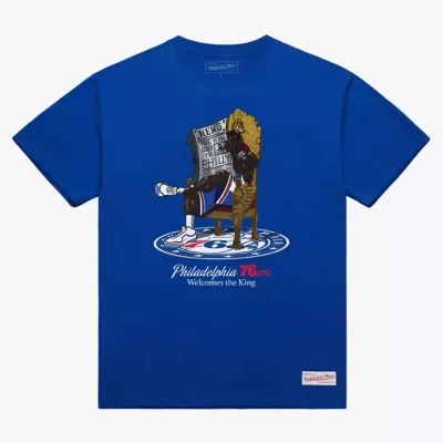 NBA LeBron James Philadelphia 76ers Caricature T-Shirt by Mitchell & Ness