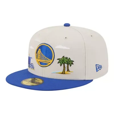 NBA Tan/Royal Golden State Warriors Localized City Icon 59FIFTY Fitted Hat by New Era