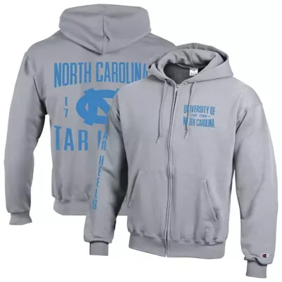 NCAA North Carolina Tar Heels Varsity Powerblend Full-Zip Fleece Hoodie by Champion