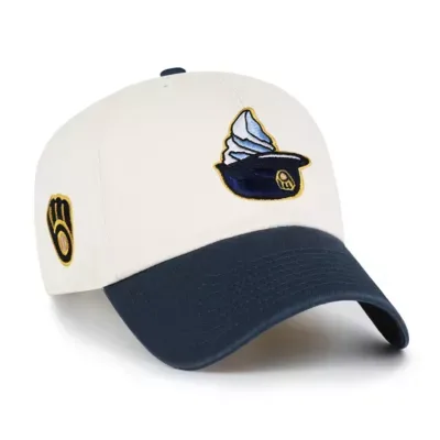 MLB Milwaukee Brewers Single Swirl Ice Helmet 2.0 Clean Up Adjustable Hat by 47