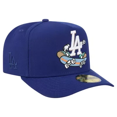 MLB Dark Los Angeles Dodgers Cartoon A-Frame 59FIFTY Fitted Hat by New Era