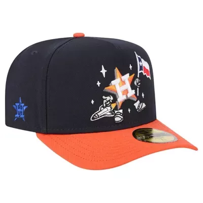 MLB Navy/Orange Houston Astros Cartoon A-Frame 59FIFTY Fitted Hat by New Era