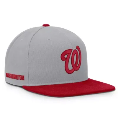 MLB Gray/Red Washington Nationals Primetime Pro Dri-FIT Snapback Hat by Nike