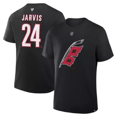 NHL Seth Jarvis Carolina Hurricanes Authentic Stack Name & Number T-Shirt by Fanatics