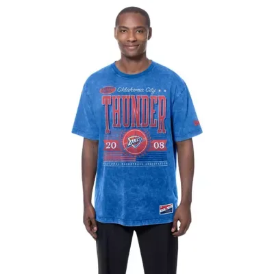 NBA Oklahoma City Thunder Oversized Throwback Collection Mineral Wash T-Shirt by New Era
