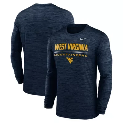 NCAA West Virginia Mountaineers Sideline Velocity Dri-FIT Long Sleeve T-Shirt by Nike
