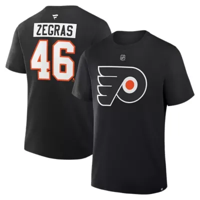 NHL Trevor Zegras Philadelphia Flyers Authentic Stack Name & Number T-Shirt by Fanatics
