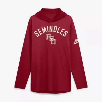 NCAA Florida State Seminoles Legacy Arch Tri-Blend Long Sleeve Hooded T-Shirt by Nike