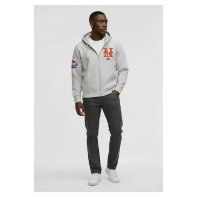 MLB New York Mets Reverse Weave Chenille Full-Zip Hoodie by Champion