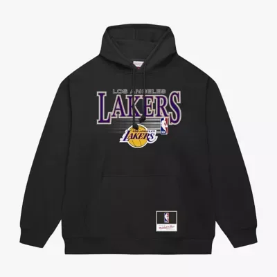 NBA Los Angeles Lakers Team Name Stack & Logo Hoodie by Mitchell & Ness