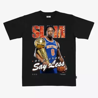 NBA SLAM OG Anunoby New York Knicks 2026 NBA Finals Cover T-Shirt by Slam