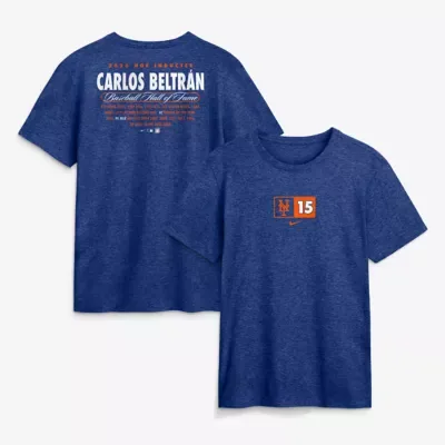 MLB Carlos Beltran New York Mets 2026 Hall of Fame Stats Name & Number T-Shirt by Nike