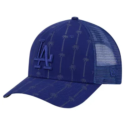MLB Dark Los Angeles Dodgers Tonal Icon 9FORTY M-Crown Adjustable Trucker Hat by New Era