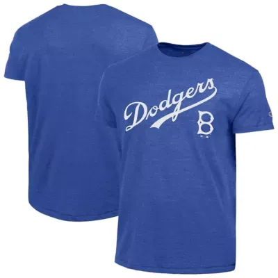 Cooperstown Teams Brooklyn Dodgers Cooperstown Wordmark Lockup Tri-Blend T-Shirt by Champion