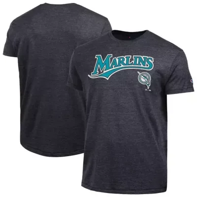 Cooperstown Teams Florida Marlins Cooperstown Wordmark Lockup Tri-Blend T-Shirt by Champion