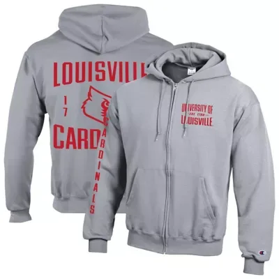 NCAA Louisville Cardinals Varsity Powerblend Full-Zip Fleece Hoodie
