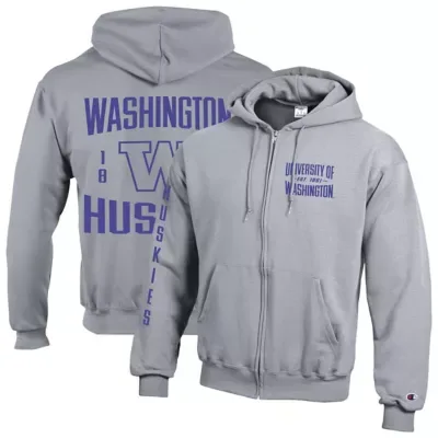 NCAA Washington Huskies Varsity Powerblend Full-Zip Fleece Hoodie by Champion