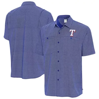 MLB Texas Rangers Mosaic Button-Up Shirt by Antigua