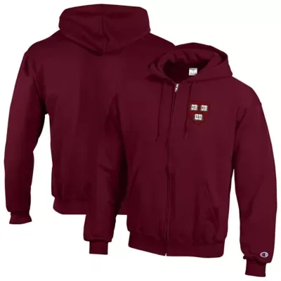 Harvard Crimson NCAA Harvard Eco Powerblend Full-Zip Hoodie by Champion