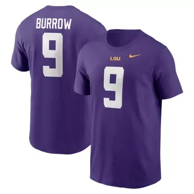 NCAA Joe Burrow LSU Tigers Name & Number T-Shirt by Nike
